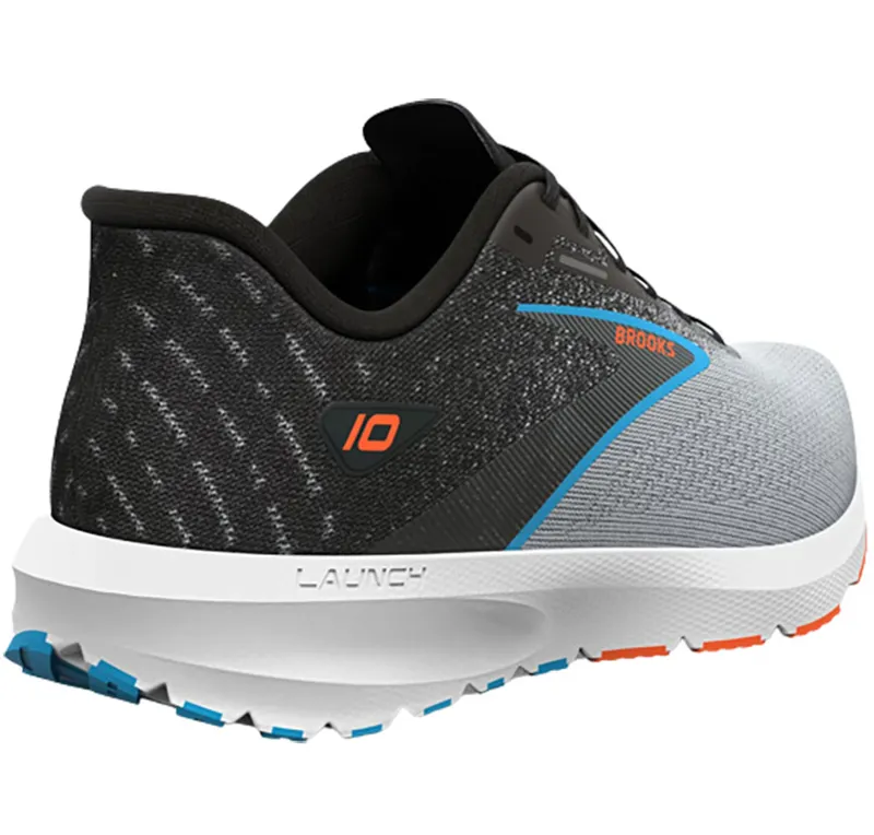 Brooks Men's Launch 10 2E WIDE - Black/Grey/Orange-2